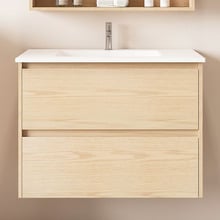 Laulea 750mm Wall Hung Single Vanity with Ceramic Countertop